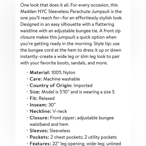 Madden NYC Juniors Olive Parachute Pants Sleeveless Jumpsuit Size Large 6 0453 - Picture 4 of 16